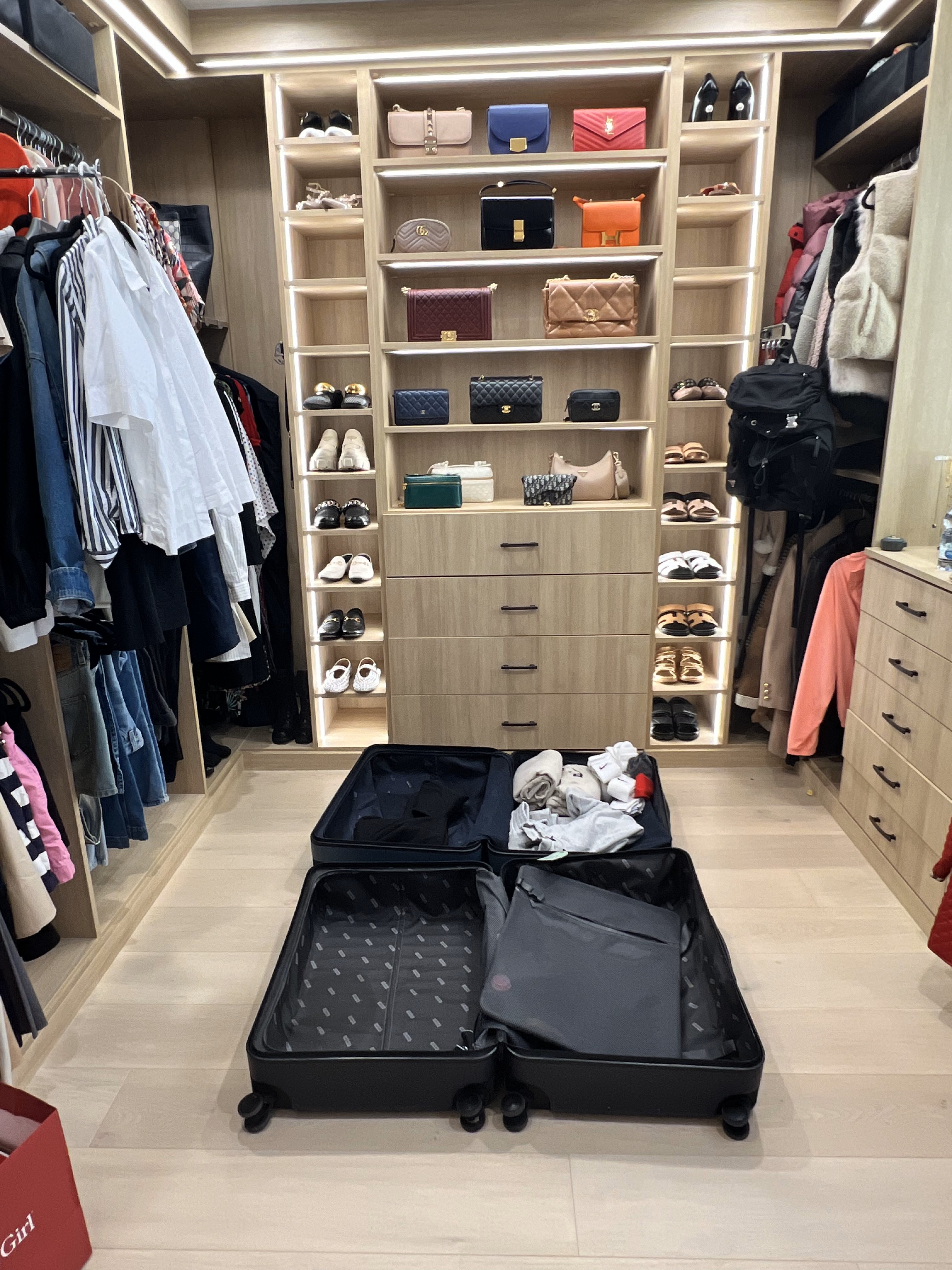 Custom Closet with Lighting - Los Angeles Orange County