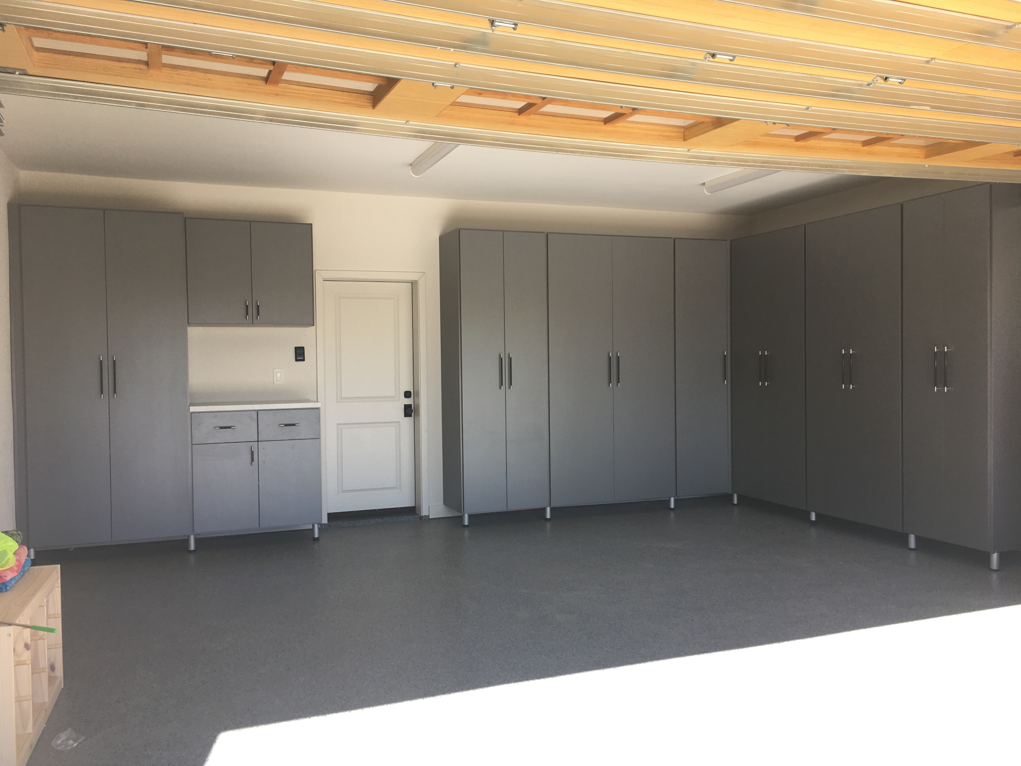 Custom Garage Cabinets with Epoxy Floor Long Beach